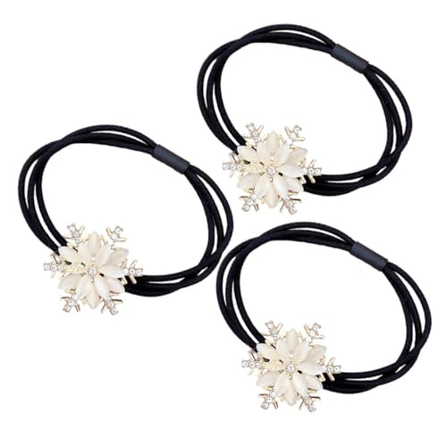 DEARMAMY 6 Stck. Teiliges Weihnachts Haarschmuck mit Elastischen Schneeflocken Haargummis für Mädchen und Frauen Modische Haarbänder für Mitteldickes und Dickes Haar Festliche von DEARMAMY