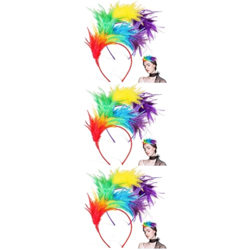DEARMAMY 6stücke Party-haarreifen Mit Federn Bunte Plume Haarschmuck Für Festivals Karneval Und Bühnenauftritte Verstellbar Und Bequem Für Damen von DEARMAMY