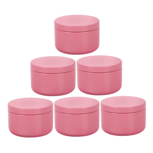 DEARMAMY 6stücke Rosa Aufbewahrungsbehälter Mit Deckel Runde Metall-dosen Aus Aluminium Diy-kerzen-zubehör Duft-aufbewahrungsbehälter Für Ätherische Öle Leere Kerzengläser Für von DEARMAMY