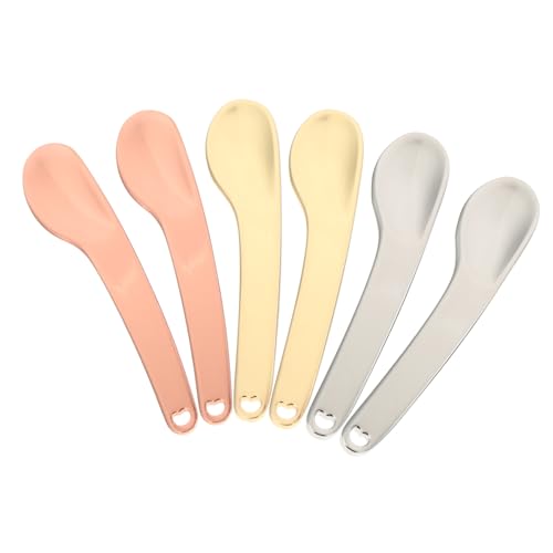 DEARMAMY 6stücke Metall Kosmetikspatel Für Creme Mini Löffel Schönheitsspatel Zum Mischen Und Auftragen Von Und Cremes Mit Aufhänge von DEARMAMY