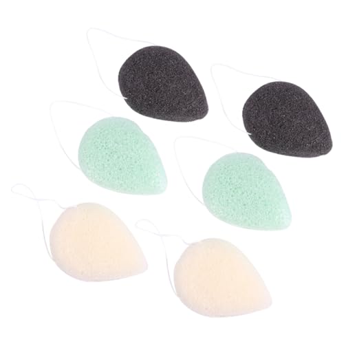 DEARMAMY 6 Stück Gesichtsreinigungsschwämme Natürliche Makeup Puff Sanfter Peeling Funktion für Strahlende Haut Zufällige Farben Zufällige Farbe von DEARMAMY
