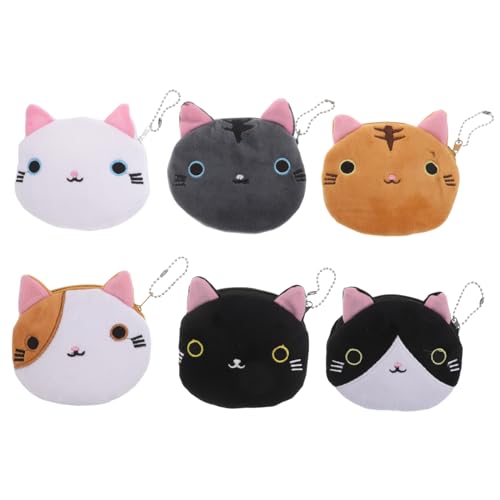 DEARMAMY 6 Stück Key Coin -Aufbewahrungstasche Nette Schmucktasche Münzbeutel Mit Tiermotiv Geldbörse Schlüsselanhänger Tier-geldbörse Mädchen Brieftasche Cartoon-geldbörse Plüsch von DEARMAMY