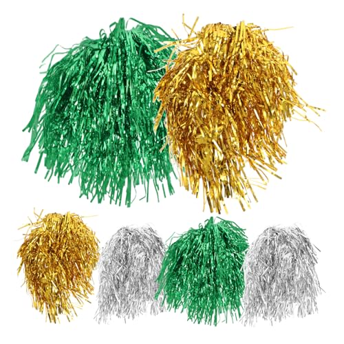 DEARMAMY 6 Stück Lametta Perücken Glitzernde Karnevals Kopfbedeckung Party Perücken Folien Perücke Lametta Perücke Kostüm Perücke Kopfbedeckung Metallisches Kostümzubehör von DEARMAMY