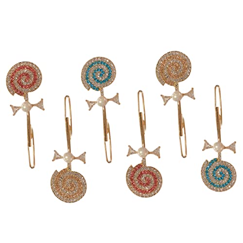 DEARMAMY 6 Stücke Strass Lollipop Haarspangen für und Mädchen Süße Haarstyling Accessoires Haarschmuck für Kleinkinder mit Kristallen und Perlen für Partys und Besondere Anlässe von DEARMAMY