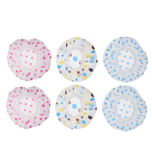 DEARMAMY Duschhut 6 Stück Elastische Badekappen Wasserabweisend für Damen und Herren für Spa und Gesichtswäsche von DEARMAMY