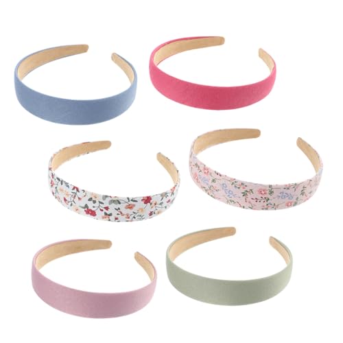 DEARMAMY 6 Stück Retro -stirnbandkopfschmuck Kopfbedeckung Haardekoration Breit Spitze Gast Vintage Haarreifen Haarschmuck Für Damen Hochzeit Haarschmuck Für Mädchen Zarte Haarreifen Stoff von DEARMAMY