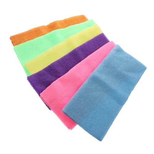 DEARMAMY 6stücke Lange Badetücher Doppelseitige Peeling-handtücher Verschiedene Farben Für Ganzkörperpeeling Schnell Trocknend Geeignet Für Duschbürsten Für Männer Und Frauen Seife von DEARMAMY