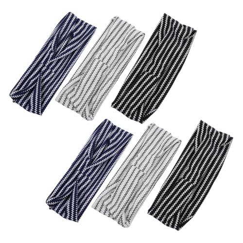 DEARMAMY 6 Stück Sportliche Yoga Stirnbänder für Damen Schweißabsorbierend und Rutschfest Farben Gestreift Gestreift für Fitness und Outdoor Aktivitäten von DEARMAMY