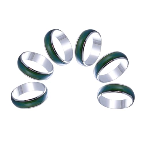 DEARMAMY 6 Stück Stimmungsringe für Temperaturfühlende Farbwechselringe als Party Mitgebsel Halloween Kostüm Zubehör und Geburtstagsgeschenk von DEARMAMY