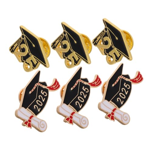 DEARMAMY 6 Stück Teiliges Abschlussmützen Broschen für Metallanstecknadel für Lehrer Schüler Rucksäcke und Dekoration zur Graduierung Langlebige und Stilvolle Accessoires von DEARMAMY
