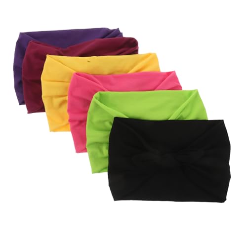 DEARMAMY 6 Stück Teiliges Elastische Sportstirnbänder für Damen mit Süßem Hasenohren Bow Schweißabsorbierend Rutschfest Vielseitig Einsetzbar für Yoga Workout und Laufen von DEARMAMY