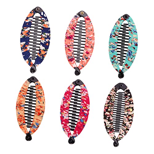 DEARMAMY 6 Stück Teiliges Fischförmige Haarklammern für Blumenmuster Haarclips für Damen für Frisuren und Haarschmuck für Zuhause und Friseursalons von DEARMAMY