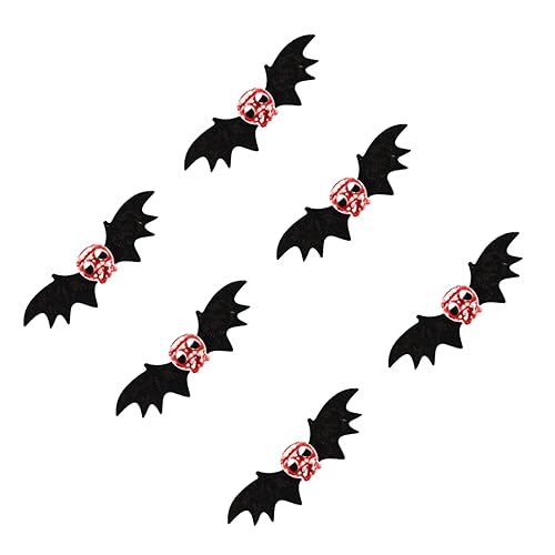 DEARMAMY 6 Stück Teiliges Halloween Haarschmuck Bat Skull Hair Clips Leichte Fledermaus Haarklammern Bequem Tragbar Kreative Party Accessoires für Mädchen und Cosplay von DEARMAMY
