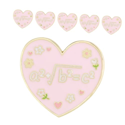 DEARMAMY 6 Stück Teiliges Herz-broschen Legierung mit Englischem Aufdruck Modisch und Leicht Vielseitig für Damenbekleidung Schals und Taschen für Valentinstag und Besondere Anlässe von DEARMAMY