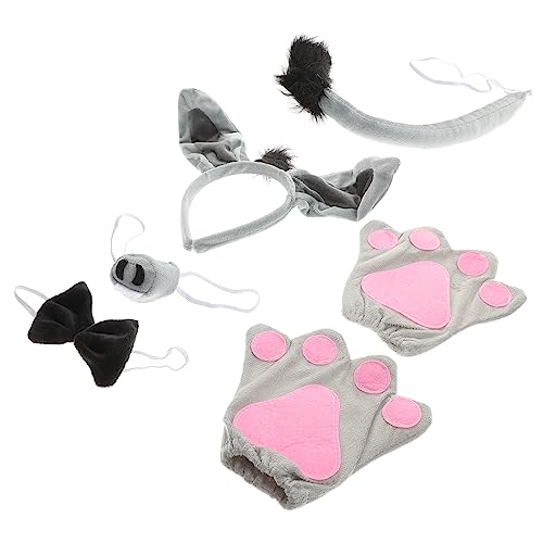 DEARMAMY 6 Stück Teiliges Kostüm für Haarreif Nase Fliege Handschuhe für Halloween und Kostümpartys Lustige Tierverkleidung für Fotografie und Cosplay DEARMAMY 6 Stück Teiliges Kostüm für Haarreif Nase Fliege Handschuhe für Halloween und Kostümpartys Lustige Tierverkleidung für Fotografie und Cosplay von DEARMAMY