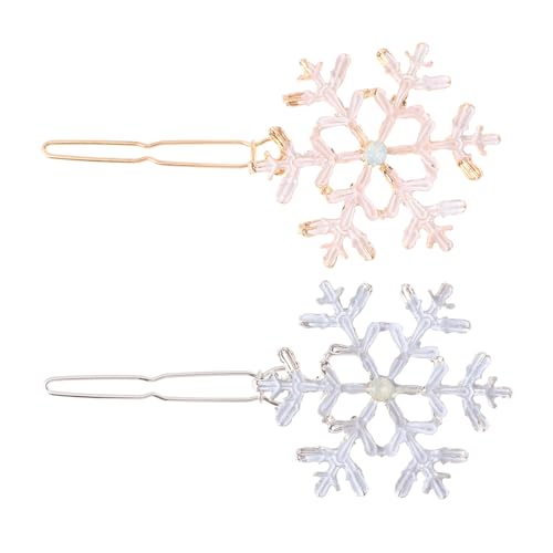 DEARMAMY 6 Stück Teiliges Schneeflocken Haarspangen für Damen Weihnachts Haaraccessoires aus Langlebigem Material für Täglichen Gebrauch und Besondere Anlässe Rutschfest und Haarschonend von DEARMAMY
