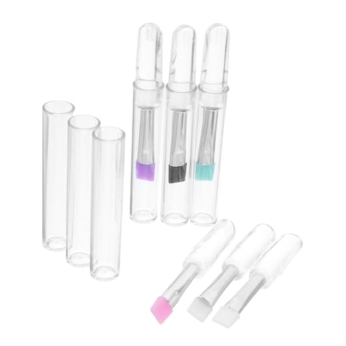 DEARMAMY 6stücke Silikon-augen-make-up-pinsel-set Mit Wimpernzange Lidschatten-applikator Augenbrauen-spoolie Und Lippenbalsam-applikator Für Reisen Und Tägliche Anwendung von DEARMAMY