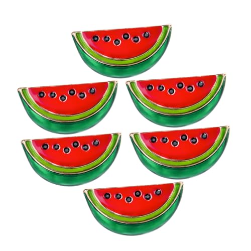 DEARMAMY 6 Stück Teiliges Wassermelonen Broschen mit Kragenclip Leichte Anstecknadeln für Damen Stabile Shirt und Cardigan Clips für Partys und Festliche Anlässe von DEARMAMY