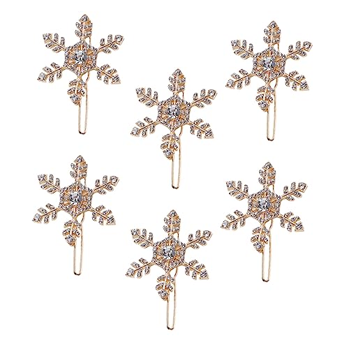 DEARMAMY 6 Stück Teiliges Weihnachts Haarspangen mit Schneeflocken Design Stilvolle Haarclips für Damen für Festlichkeiten und Besondere Anlässe von DEARMAMY