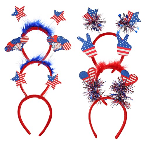 DEARMAMY 6 Stück Unabhängigkeitstag Haarband Teiliges Kostüm Haaraccessoire mit Patriotischem Design für Party Karneval und Feiertage und Langlebig für Fotorequisiten und Festliche Anlässe von DEARMAMY