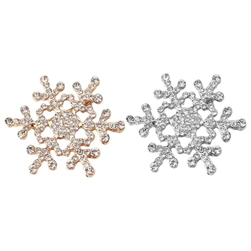 DEARMAMY 6 Stück Weihnachtliche Schneeflocken Broschen Funkelnde Strass Steine Anstecknadeln für Damen Vielseitiges Modeaccessoire für Festtage Hochzeiten Partys und Alltagsmode von DEARMAMY