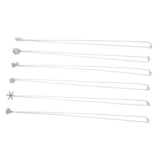 DEARMAMY 6 Stück Weihnachtsketten-set Schneemann-anhänger Weihnachtsketten Für Frauen Weihnachtsbaum Halskette Schneemann-glockenornamente Halskette Mit Weihnachtsanhänger Legierung Silber von DEARMAMY