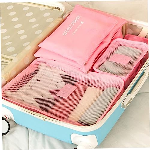 DEARMAMY 6 Stücke Reisetasche Rosa Aufbewahrungstasche Reisegepäcktasche wasserdichte Reisetasche Wasserdichter Reisepack-Organizer DEARMAMY 6 Stücke Reisetasche Rosa Aufbewahrungstasche Reisegepäcktasche wasserdichte Reisetasche Wasserdichter Reisepack-Organizer von DEARMAMY