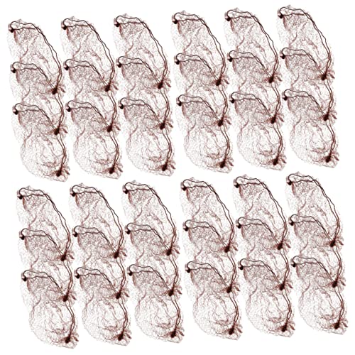 DEARMAMY 60 Stück Haarnetz Braunes Netz Für Haare Brötchen Netz Mädchen Netze Haarschmuck Für Damen Mikrofaser Zubehör Haarbrötchen Gummibänder Elastische Mesh-dutt-abdeckung Kaffee Nylon von DEARMAMY