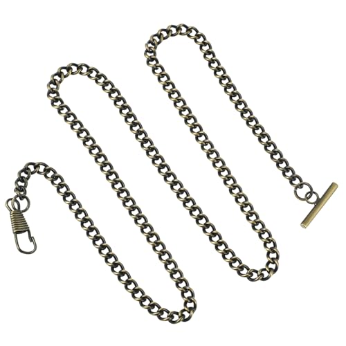 DEARMAMY Taschenuhrkette Metall Mit T-bar Schnalle Vintage Gürtelkette Für Herren Und Damen Antik-Bronze DIY-Accessoires Für Uhren Und Taschen von DEARMAMY
