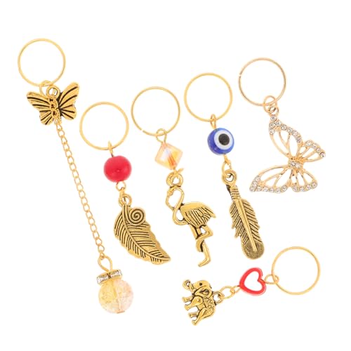 DEARMAMY Eleganter Haarschmuck Mit Schmetterlings- Und Blattmotiv Elefanten- Und Rosenblütenmotiv Für Zöpfe Dreadlocks Damen Und Mädchen 6er-pack Zinklegierung Kristallclip von DEARMAMY