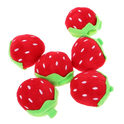 DEARMAMY Süßes 6cm Erdbeer-plüschtier Gefüllte Obstpuppe Weiches Umarmungskissen Zubehör Für Kinder von DEARMAMY