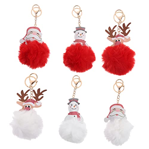 DEARMAMY 6 Stücke Weihnachten Schlüsselanhänger Schlüsselring Weihnachten Schlüsselanhänger für Decor von DEARMAMY
