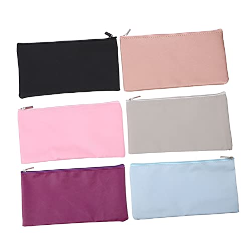 DEARMAMY 6Stücke Teiliges Kosmetiktasche aus Schwarzem Canvas Wasserdichter Make Up Pinsel Organizer für Reisen und Zuhause Vielseitig Einsetzbar von DEARMAMY