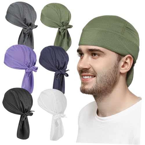 DEARMAMY 6st Outdoor-Hut-Turban Atmungsaktiv Rand Kappe Roller Hut Helm Kühlung Headset Kette Unterlage Liner Reiniger Zyklus Kühlen Sommermützen Outdoor-kopfwickel Radmütze Polyester von DEARMAMY