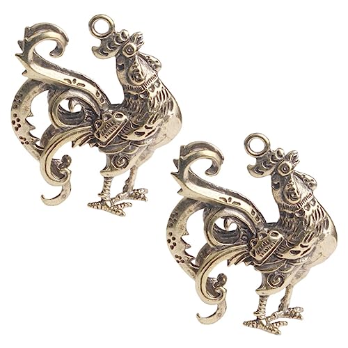 DEARMAMY 6stücke Antike Messing-hahn- Schmuck Und Bastelbedarf Hühnerstatue Hochwertiges Messing Vielseitige Dekoration von DEARMAMY