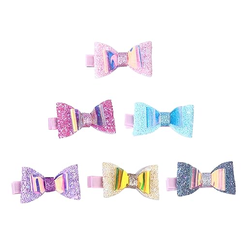 DEARMAMY 6stücke Haarschleifen Mit Clip Haarschleifen-haarnadel Und Schleifen-haarspangen Für Junge Mädchen Mit Glitter Und Pailletten von DEARMAMY