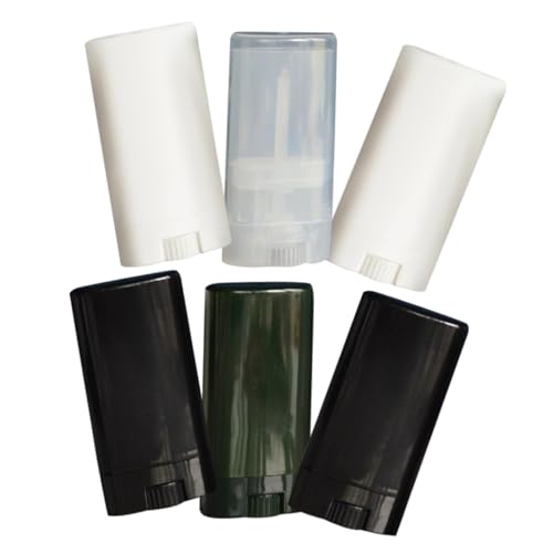DEARMAMY 6stücke Lippenbalsam Behälter Leere Diy Lippenstift Tuben Mit Klaren Deckeln Für Lip Balm Und Kosmetik Handliche Ovalformige Aufbewahrung Zufällige Farben von DEARMAMY