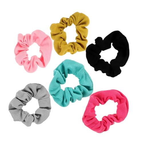 DEARMAMY 6stücke Scrunchies Haargummis Für Mädchen Große Elastische Haarringe Haarstyling-accessoires Für Pferdeschwanzhalter Und Neugeborenen-stirnbänder von DEARMAMY