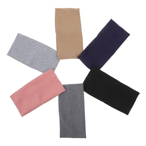 DEARMAMY 6stücke Strickstirnband Für Damen Breit Yoga Workout Stirnbänder Stoff Elastisch Mit Verschiedenen Farben Für Sport Und Aktivitäten von DEARMAMY