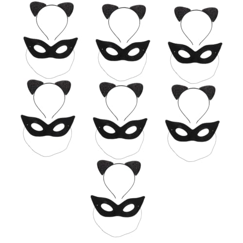 DEARMAMY 7 Sätze Stirnband Mit Katzenohren Kostümparty-requisite Katzenohren Cosplay Katzenohren Kostümzubehör Maskerade Weiblicher Haarreif Cosplay-outfits Kaninchen- Stoff von DEARMAMY