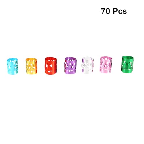 DEARMAMY 70 Stück Teiliges Metal Dreadlock Ringe für Haarzöpfe Bunte Haarschmuck Accessoires für Damen und Herren zum Flechten und Dekorieren von Dreadlocks von DEARMAMY