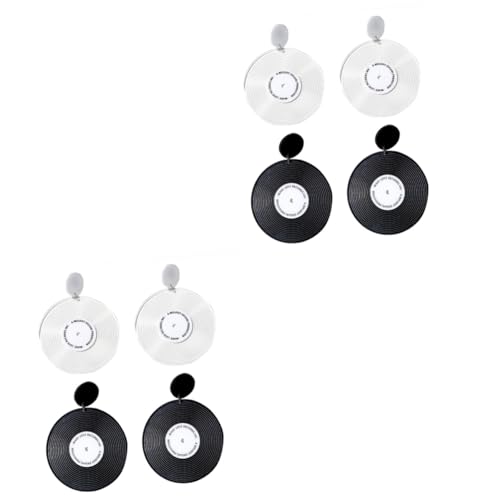 DEARMAMY 8 Stck Teiliges Vinyl Schallplatten Ohrstecker Damen Rund Geformt Modischer Ohrschmuck Stilvoll Geschenkidee von DEARMAMY