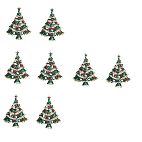 DEARMAMY 8 Stck. Weihnachtliche Baumförmige Brosche Weihnachtsbaum Anstecknadeln Damen Modisch Kreativ Festliche Deko Schmuck Für Freunde Familie von DEARMAMY