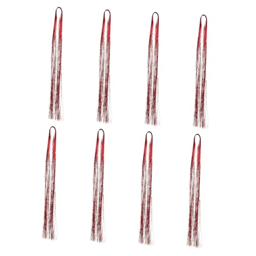 DEARMAMY 8 Stück Haarseil Ballerina-haargummis Diy Haarschmuck Für Mädchen Boho-haarschmuck Weihnachten Haare Flechten Haar Geflochtenes Seil Haargeflechtschnüre Haustier-seide Rot von DEARMAMY