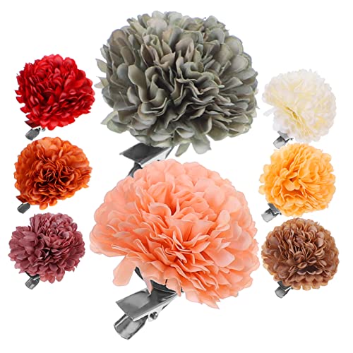 DEARMAMY 8 Stück Hortensie Haarschmuck Brosche Haarstylingzubehör Haarspangen Hochzeitshaarschmuck Für Frauen Haarklammer Haar Strass Orangefarbene Haarspange Haarnadel Funkeln Polyester von DEARMAMY