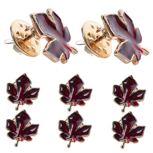 DEARMAMY 8 Stück Kanadische Ahornblatt Brosche aus Langlebiger Farbbeständiger Anstecknadel mit Sicherem Verschluss Eleganter Schmuck für Anzug Hemd Rucksack Thanksgiving Accessoire von DEARMAMY