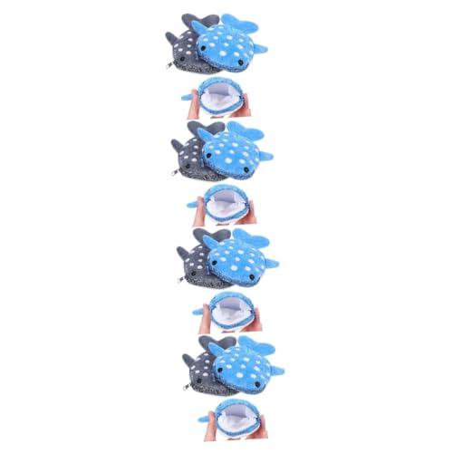 DEARMAMY 8 Stück Plüsch Shark Münzgeldbörse Kleine Geldbeutel mit Reißverschluss Niedliche Münztasche für Münzen Schlüssel Schmuck Blau Kindergeldbeutel Organizer von DEARMAMY
