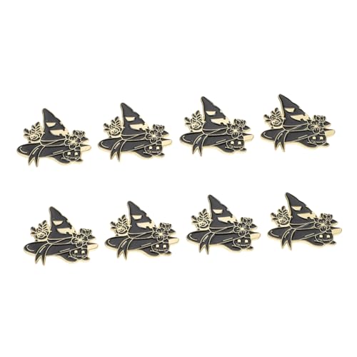 DEARMAMY 8 Stück Teiliges Halloween Katzenbroschen- Schwarze Emaille Hexenhut-anstecker aus Legierung Niedliche für Rucksäcke Kleidung Taschen Festliche Halloween-schmuckaccessoires von DEARMAMY