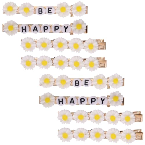 DEARMAMY 8 Stück Teiliges Kleine Daisy Haarclips Blumen Haarspangen für Mädchen Rutschfeste Duckbill Haarklammern Haaraccessoire für Partys und Besondere Anlässe von DEARMAMY
