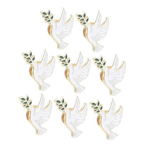 DEARMAMY 8 Stück Teiliges Tauben broschen Vergoldete Anstecknadeln aus Langlebiger Legierung Symbolisch für Harmonie und Hoffnung Vielseitig Tragbar an Kleidung Rucksack und Accessoires von DEARMAMY